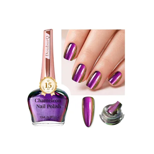 Vista 18 de DouborQ Esmalte de uñas de secado rápido de larga duración, malva Rojo Oscuro Rosa