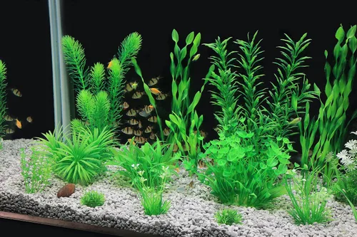 Vista 4 de MyLifeUNIT Plantas de acuario, paquete de 20 plantas artificiales para pecera para decoración de acuarios (verde)