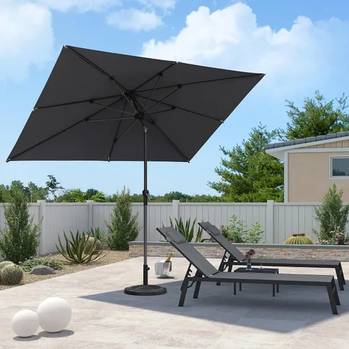 Vista 30 de PURPLE LEAF - Sombrilla de patio rectangular de 6' x 4', sombrilla de mesa para exteriores con marco de aluminio, sombrilla de mercado, sombrilla