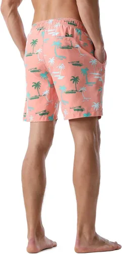 Vista 4 de Nonwe Traje de baño para hombre, de secado rápido, retro, suave, lavado con cordón