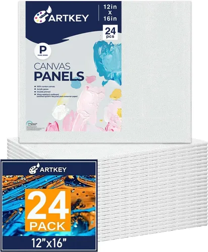 Vista 30 de Artkey Bastidores entelados para pintar, 8 x 10 pulgadas, paquete de 4 unidades, lienzo en blanco de 10 onzas con imprimación 100% algodón blanco