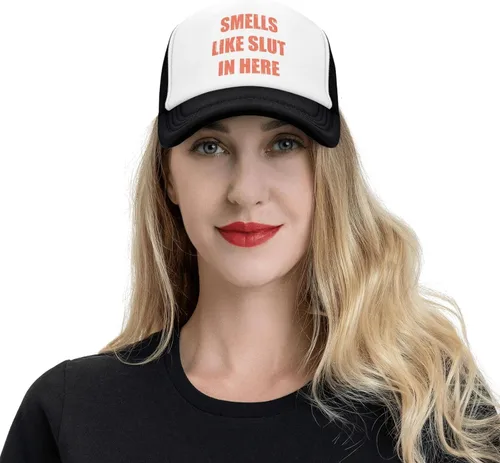 Vista 7 de Smells Like Slut in HERE - Gorra de béisbol divertida ajustable para camionero, sombrero deportivo, para hombres y mujeres, regalo divertido