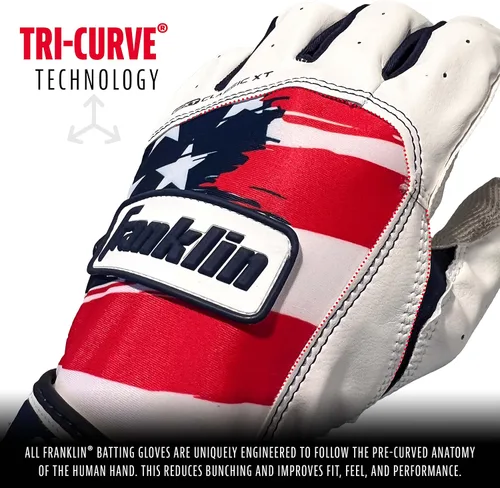 Vista 4 de Franklin Sports MLB Classic XT Batting Gloves - Adult + Youth Batting Glove Pairs - Baseball + Softball Batting Gloves