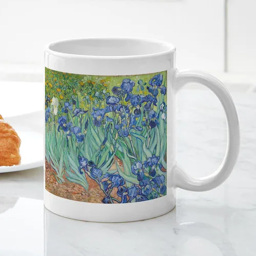 Vista 3 de CafePress Irises By Vincent Van Gogh Taza de café de cerámica de 11 oz (11.0 fl oz)