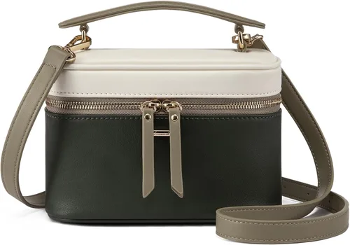 Vista 11 de LOVEVOOK - Bolso bandolera para mujer, con asa superior y pequeño bolso de hombro de cuero PU, bolso de mano con solapa para damas