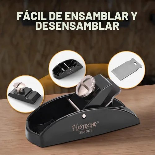 Vista 4 de Hoteche Avión de madera mini - Cepillo de alisado ajustable de banco manual para carpintería y recorte - Avión de unión de 3.5 pulgadas con hoja