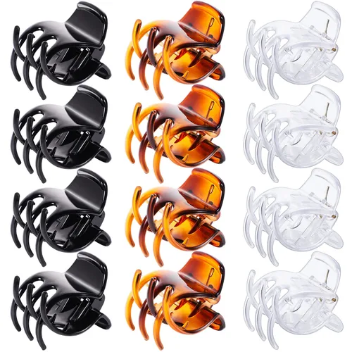 Vista 7 de 12 pinzas para el cabello de tamaño mediano, 1.38 x 1.38 x 1.57 pulgadas, pinzas de agarre antideslizante para mujeres y niñas, accesorios