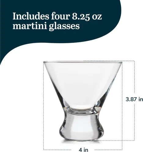 Vista 3 de Libbey Copas transparentes para cócteles Cosmopolitan/Martini, 8 onzas, Transparente Sin tallo Cosmopolitan 4