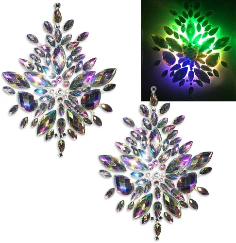 Vista 2 de Sasswear - Cubiertas para pezón con brillantina LED
