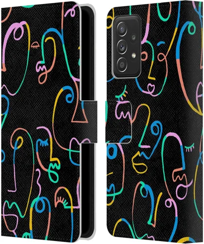 Vista 7 de Head Case Designs Officially Licensed Ninola Brushstrokes Multi Colorful Leather Wallet Case Compatible with Samsung Galaxy A53 5G (2022)