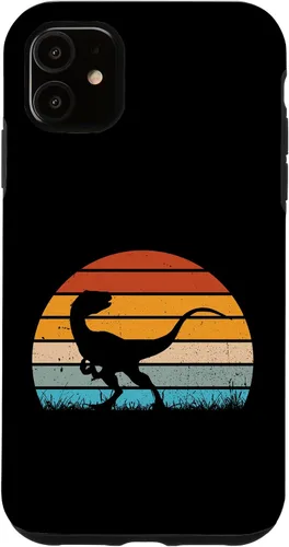 Vista 8 de Retro Sunset Jurassic Velociraptor Dinosaur Case for iPhone 17