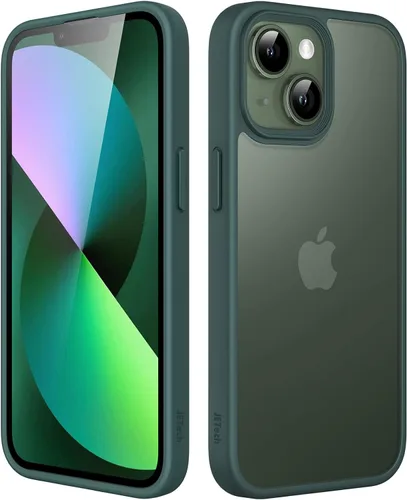 Vista 31 de JETech Funda mate para iPhone 13 de 6.1 pulgadas, a prueba de golpes, protección contra caídas de grado militar, cubierta trasera translúcida