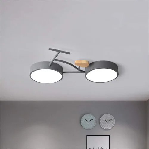 Vista 3 de RUNNUP Lámpara LED de montaje empotrado para bicicleta, para niños, metálico, para habitación de niños y niñas, dormitorio de niños, jardín de Luz