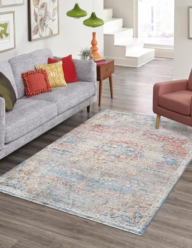 Vista 13 de Unique Loom Newport Collection - Alfombra de área con olmos (2' x 3' 11" gris/marfil)