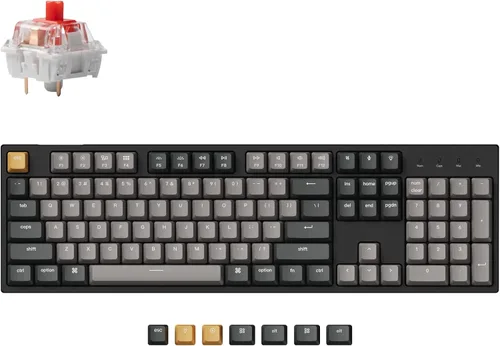 Vista 8 de Keychron C2 Pro Teclado Mecánico Personalizado con Cable Diseño de Tamaño Completo QMK/VIA Macro Programable con Retroiluminación Blanca