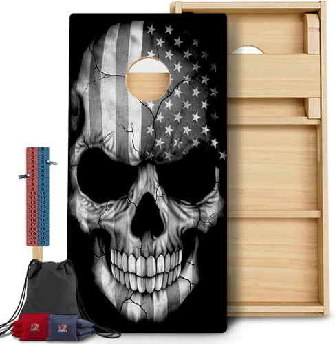 Vista 32 de CornholeGamesUSA Pro - Juego de tablas de Cornhole Fabricado en Estados Unidos Abedul báltico 3/4 Sin rebote Patas triples gruesas Dos 1