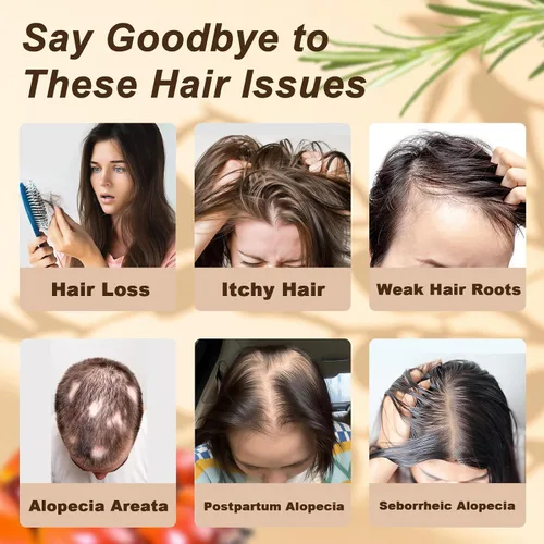 Vista 6 de Batana - Champú de romero para cabello adelgazante, champú fortalecedor de biotina para hombres y mujeres, cuidado nutritivo del cuero cabelludo
