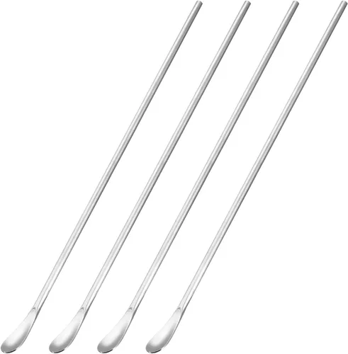 Vista 9 de uxcell Cuchara de mango largo, 6 cucharas de acero inoxidable de 5.12 pulgadas, cucharas de cóctel para agitar, para helado, cucharas de café