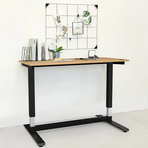 Vista 8 de CAXXA Escritorio eléctrico para computadora de altura ajustable, 48 x 24 pulgadas, marco negro de teca