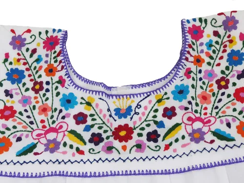 Vista 4 de Ethnic Identity Blusa Mexicana Puebla