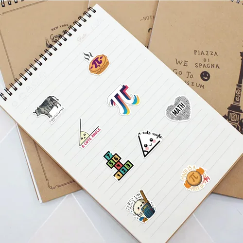 Vista 8 de Calcomanías de matemáticas y ciencias – Geek Graffiti mate impermeable – Grandes recompensas para estudiantes – Decoraciones de día Pi para laptop 1