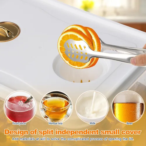 Vista 7 de Dispensador de bebidas para nevera con espita de plástico jugo limonada recipiente de té helado para reuniones familiares y fiestas