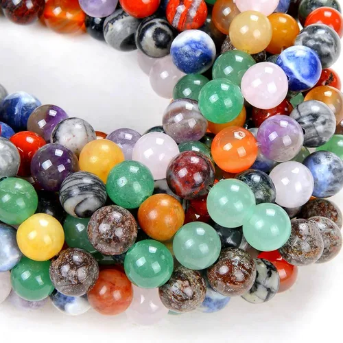 Vista 33 de Zenkeeper 116 piezas cuentas de piedra de sangre africana para hacer joyería 6 MM cuentas sueltas de piedras preciosas de sangre africana