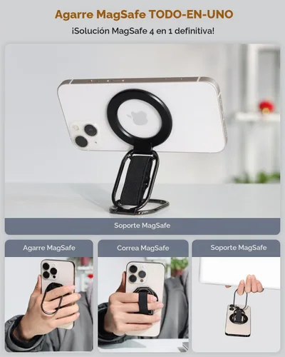 Vista 6 de SUPERONE Soporte magnético para teléfono MagSafe Negro