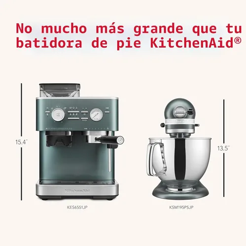 Vista 7 de KitchenAid Máquina de café expreso semiautomática con molinillo de rebabas, 2.5L, KES6551JP, enebro Juniper