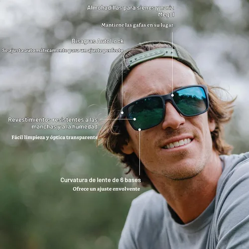 Vista 6 de SMITH Gafas de sol Emerge con lentes ChromaPop Negro mate/espejo azul polarizado.