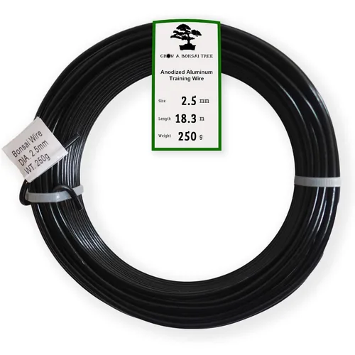 Vista 5 de Alambre de aluminio anodizado de 1.0mm para entrenamiento de bonsái de 250g, rollo grande (114 metros) - Elija su tamaño y color (1.0mm, Negro)