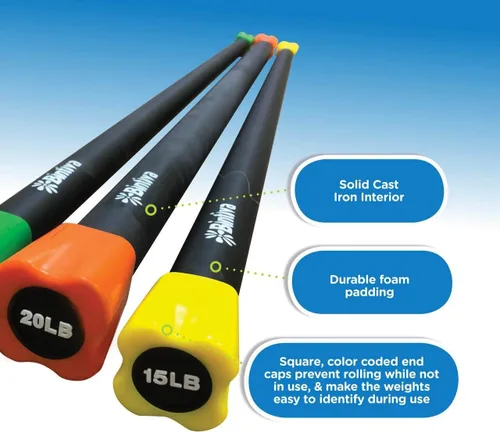 Vista 2 de Weighted Bar Set - Weighted Bars for Exercise