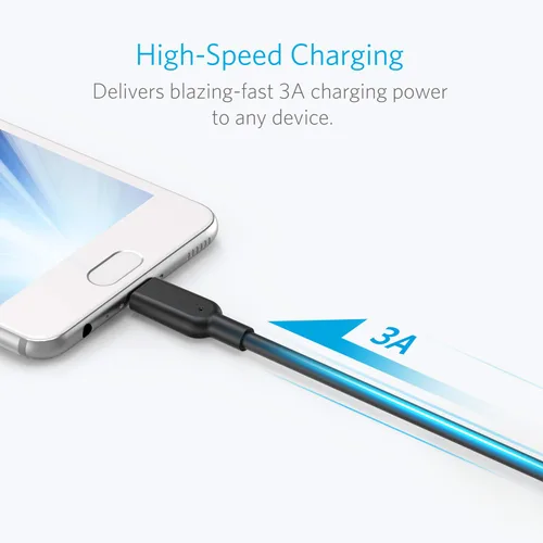 Vista 3 de Cable Anker Powerline II USB A a USB C (3 pies (Gen 3.1 2), 10000 Mbps, Negro)