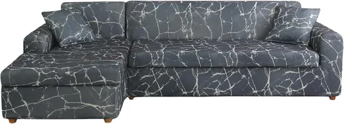Vista 12 de MIFXIN Fundas de sofá modulares en forma de L, 2 piezas, elásticas tipo L, para sofá o sillón, protector de muebles para sala de estar, mascotas