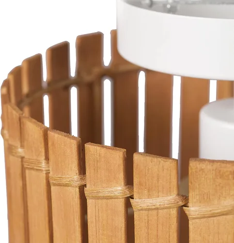 Vista 6 de Globe Electric 65898 Lámpara de techo empotrada de 1 luz, blanco mate, pantalla de bambú natural