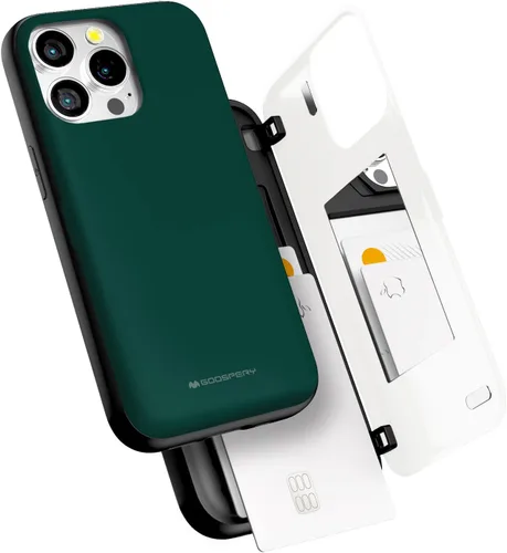 Vista 12 de GOOSPERY Parachoques magnético para puerta compatible con iPhone 13 Pro, tarjetero tipo cartera, cierre automático, protección de doble capa Negro