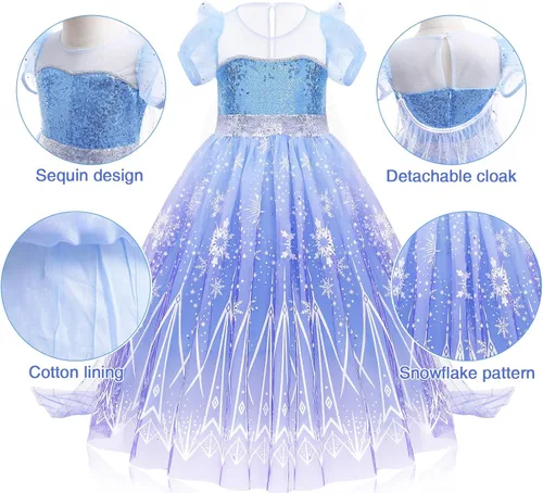Vista 2 de Latocos Disfraz de princesa para niñas y niños pequeños, paños de vestir de princesa para niñas pequeñas, regalos de cumpleaños de Halloween