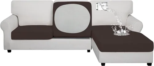 Vista 102 de Easy-Going Funda de cojín 100% impermeable para asiento de sofá, funda de cojín elástica de muebles, para niños, mascotas, cojín de sofá biplaza