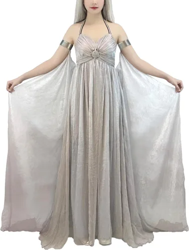 Vista 4 de Nodkim Disfraz de Reina Dragón Vestido de Gasa para Halloween Cosplay para Mujer