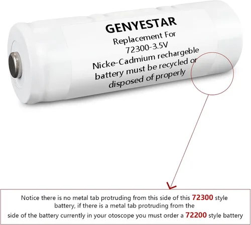 Vista 2 de Batería de repuesto para otoscopio Welch Allyn 72300 23300 1300 mAh batería recargable
