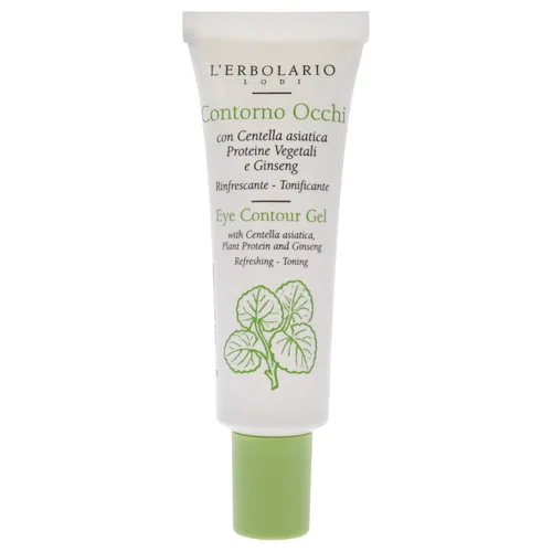 Vista 2 de L'Erbolario Gel para contorno de ojos, contiene proteína vegetal y ginseng, crema ligera y no grasosa, ayuda a reducir las bolsas y círculos debajo