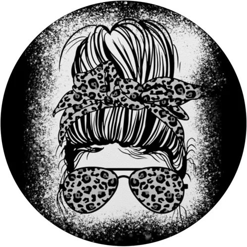 Vista 3 de PopSockets PopSockets intercambiables PopGrip para mujer con leopardo en blanco y negro