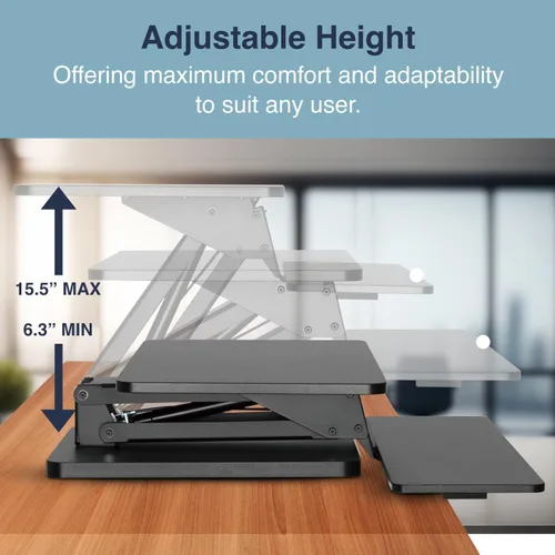 Vista 5 de Desky Elevador de escritorio ajustable cero – 6.3 a 17.3 pulgadas de altura ajustable