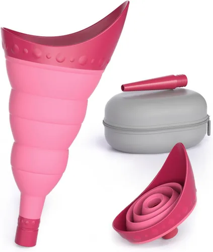 Vista 11 de TRIPTIPS Pee Conch Dispositivo Urinario Plegable Femenino Dispositivo Urinario Portátil para Mujeres Embudo para Orinar para Mujeres Viaje, Copa