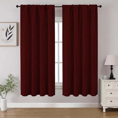 Vista 67 de CUCRAF - Cortinas opacas beige de 45 pulgadas, juego de 2 paneles con bolsillo para barra, cortinas para oscurecer dormitorios y sala de estar