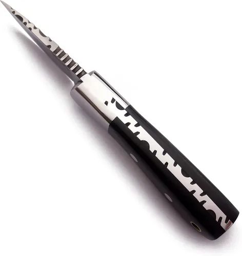 Vista 7 de GCS - Cuchillo táctico de acero hecho a mano D2, cuchillo de caza, cuchillo de campamento con funda de cuero, hoja de espiga completa diseñada