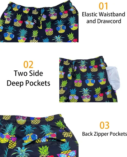 Vista 3 de feelacle Traje de baño para hombre con forro de compresión, secado rápido, 5.5 pulgadas, traje de baño