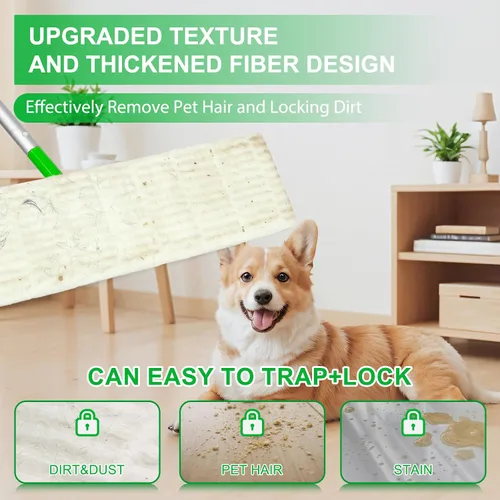 Vista 4 de Juego de 40 paños de trapeador XL secos + húmedos para trapeador Swiffer Sweep XL, almohadillas desechables para trapeador XL, incluye 30 paños