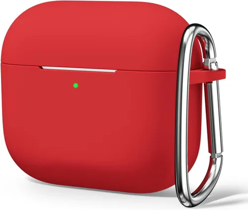Vista 24 de Oakxco Funda de silicona para Airpods 3, bonita funda rígida femenina para Airpods de 3ª generación con llavero, gel de goma colorido suave de TPU