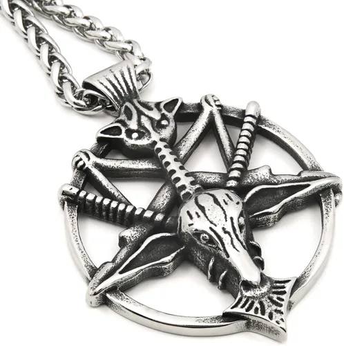 Vista 3 de Gungneer Viking Mjolnir Thor Hammer Collar Colgante Con Lobo Bizantino Rey Cadena Oro Mezclado Acero Inoxidable Nórdico Viking Joyería Hombres